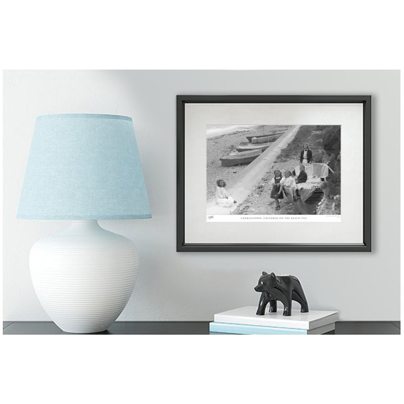 Charlestown, Children On The Beach 1912 - Single Picture Frame Print on Wood, 60cm H x 80cm W x 2.3cm D