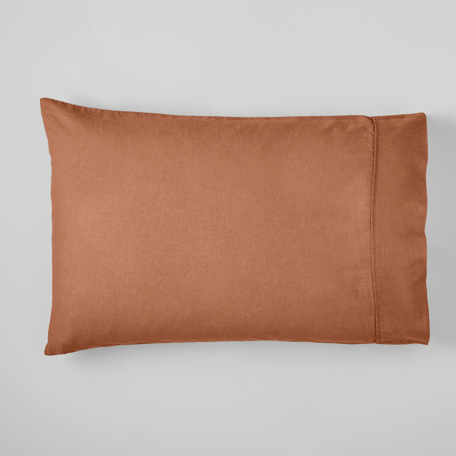 Jeffen Linen Blend Sheet Set, Queen Sheet Set + 1 Fitted Sheet + 2 Pillowcases, Rust