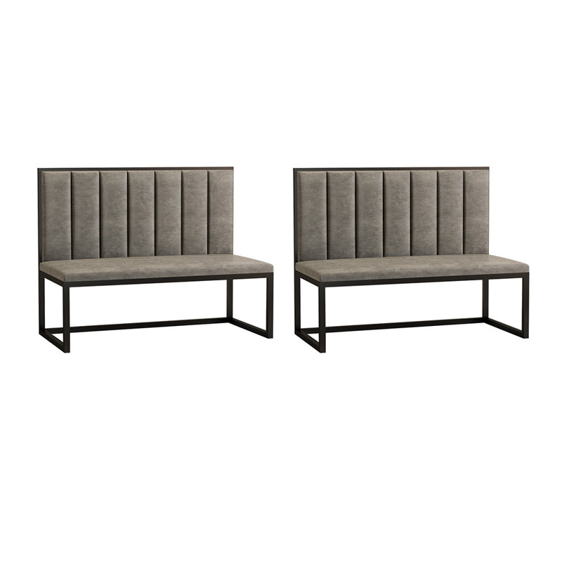 Faux Leather Upholstered Bench, Gray