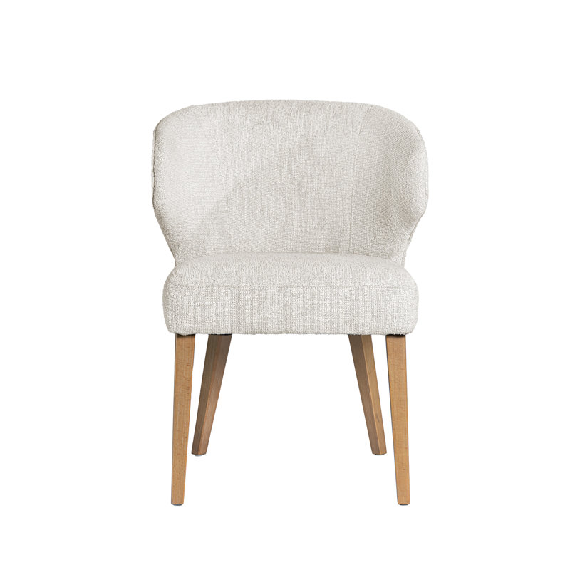 Niles Upholstered Dining Chair, Cream, Brown