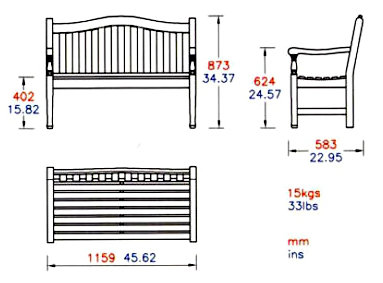 Waveney Outdoor Teak Bench