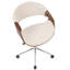 Chaise de bureau en noyer et crème