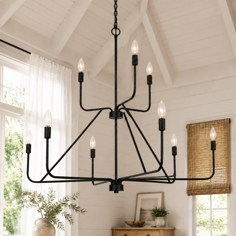Ethon 9-Light Oversize Dimmable Tiered Chandelier