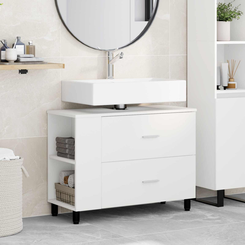 80cm Bathroom Vanity Base Only, White