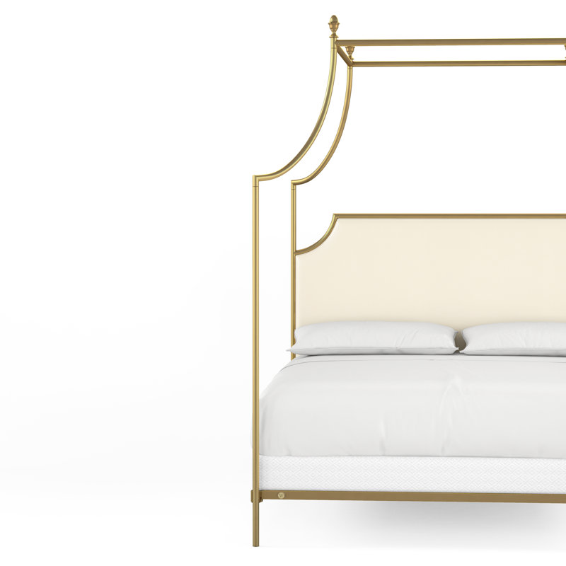 337 Flying Arch Canopy Bed | Complete Canopy, Queen, Gold Medal/Beige