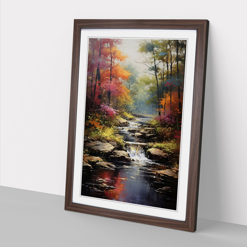 Landscape Impressionism Art - Framed Print, Walnut Framed, 64cm H x 46cm W x 2cm D
