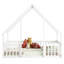 Lit double en bois en forme de maison avec clôture, garde-corps-10399905