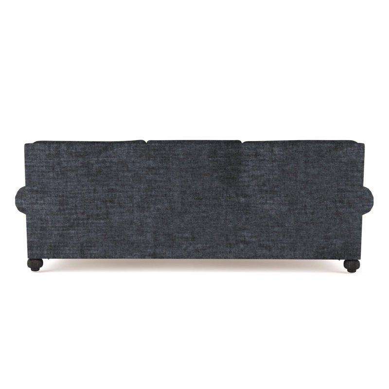 Canapé Leroy, H 36 po x l 96 po x P 49 po, Velours écrasé graphite, Ébène