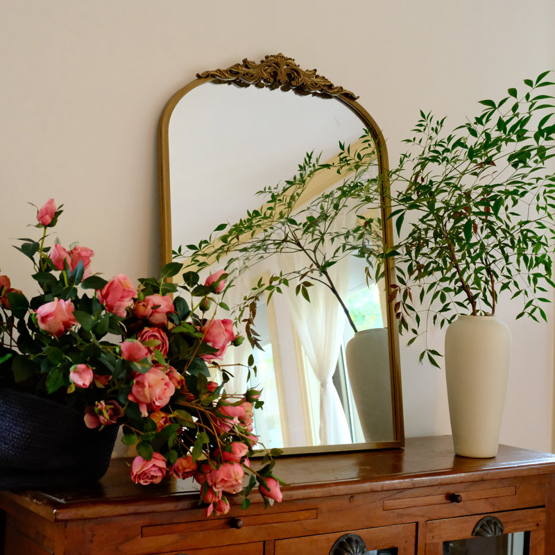 Miroir de meuble-lavabo rétro de style baroque, H 36 po x l 24 po