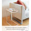 Small Metal And Wood Bedside Compact Side Table - Narrow C Shaped Slim End Table-1779247895