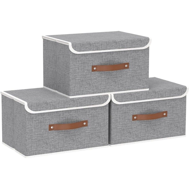 Brayden Studio Bin, 20cm H x 23cm W x 33cm D, Grey