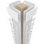 Colonne carrée classique en Magnolia non-conique Craftsman avec base et mission Mission-71059381