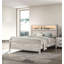 Lit simple de 1 lit simple avec tablettes de tête de lit et mobilier contemporain blanc clair-1534819807