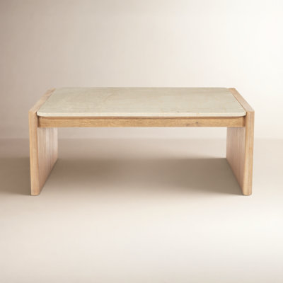 Gertis 41" Genuine Marble Coffee Table
