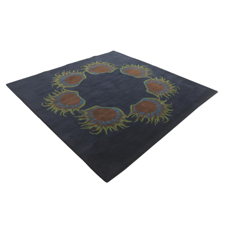 Tapis carré bleu marine Pineland 7 pi 7 po x 7 pi 7 po