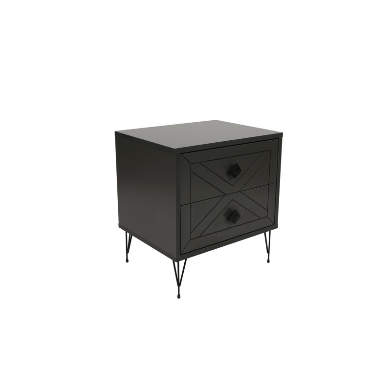 Chenoweth 50cm W Manufactured Wood Bedside Table, Anthracite