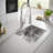 Eurocube® Pull Out Single Handle Kitchen Faucet with SilkMove® and with Accessories-18944084