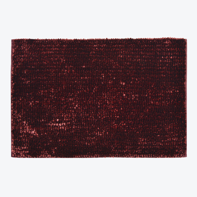 Margot Velvet Chenille Bobble Bath Mat, Brown