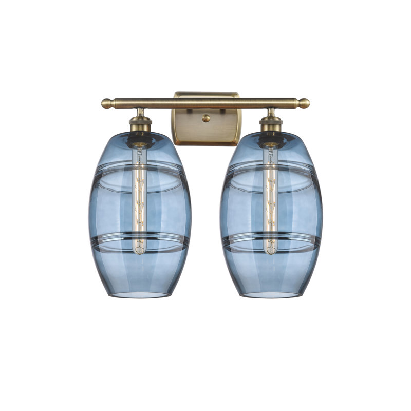 Bettylou 2 - Light Dimmable Vanity Light, Princess Blue, Antique Brass