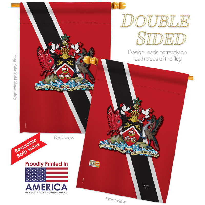 Drapeau de maison Trinité-et-Tobago en polyester 3 pi 3 po x 2 pi 3 pi