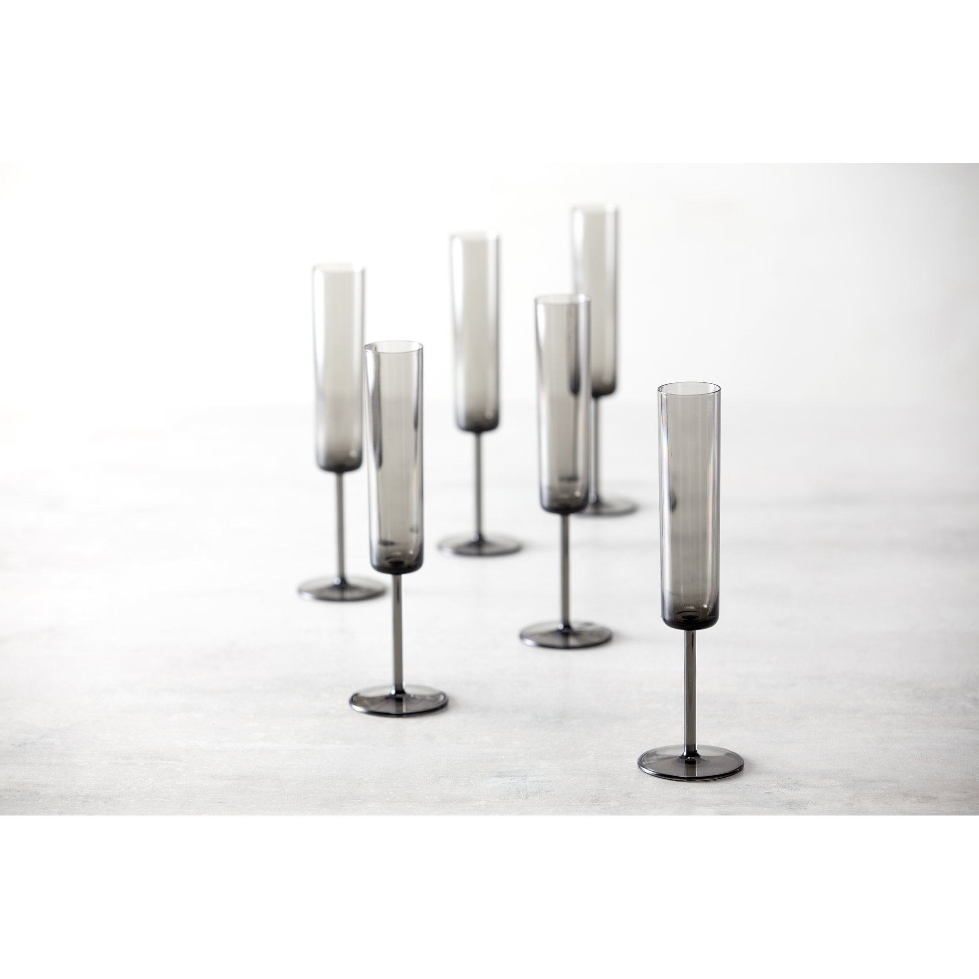 Fortessa Urbo Outdoor CoPolyester, 6 Ounce Champagne Flute (Set of 6),, Gray