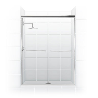 Paragon Series 48'' - 48'' W x 71'' H Bypass Frameless Shower Door with Clear Glass