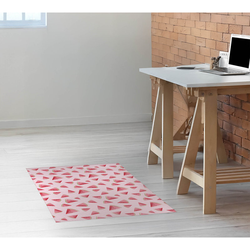 Tapis de bureau Summer Melon, L 48 po x P 72 po, Rose