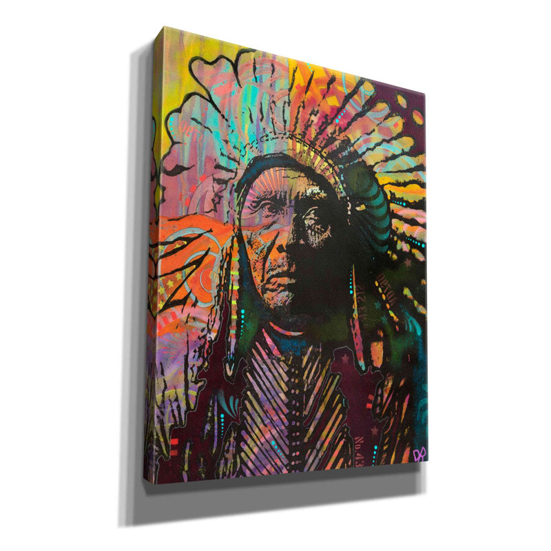 «Native American IV» par Dean Russo, estampe numérique sur toile, H 16 po x l 12 po x P 0,75 po