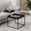 Ahab Metal Nesting Table for Living Room, Nest of End Table with Modern Glass Top