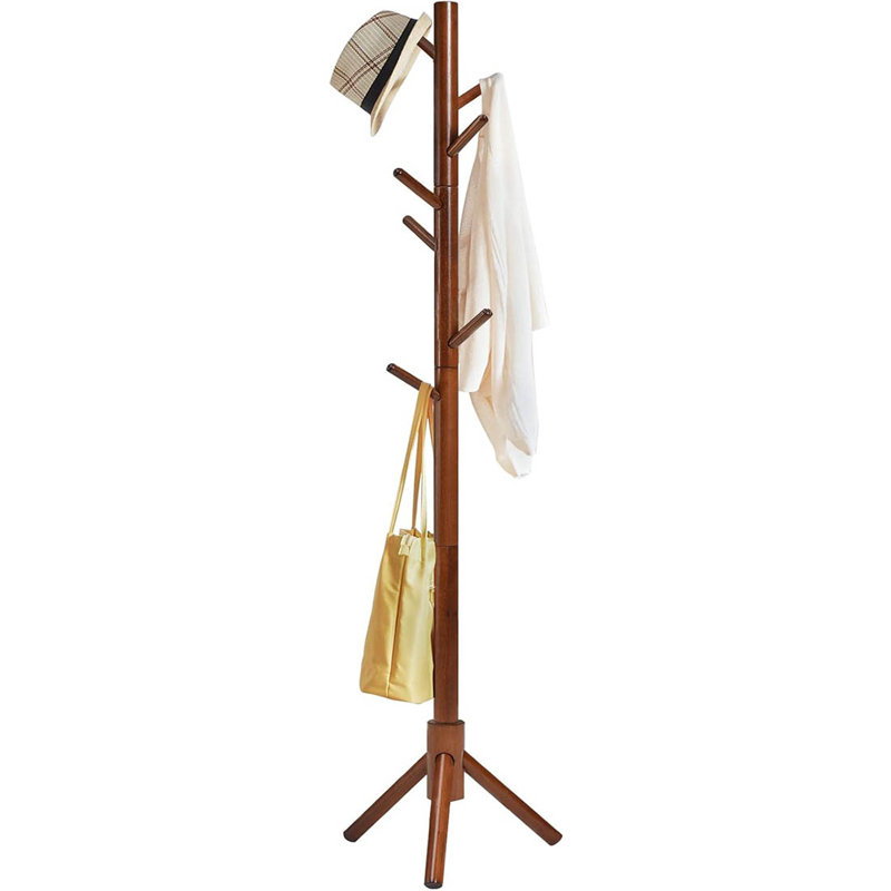 Freestanding 8 - Hook Coat Rack, Brown