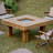 Modern Burlywood Solid Wood Square Coffee Table