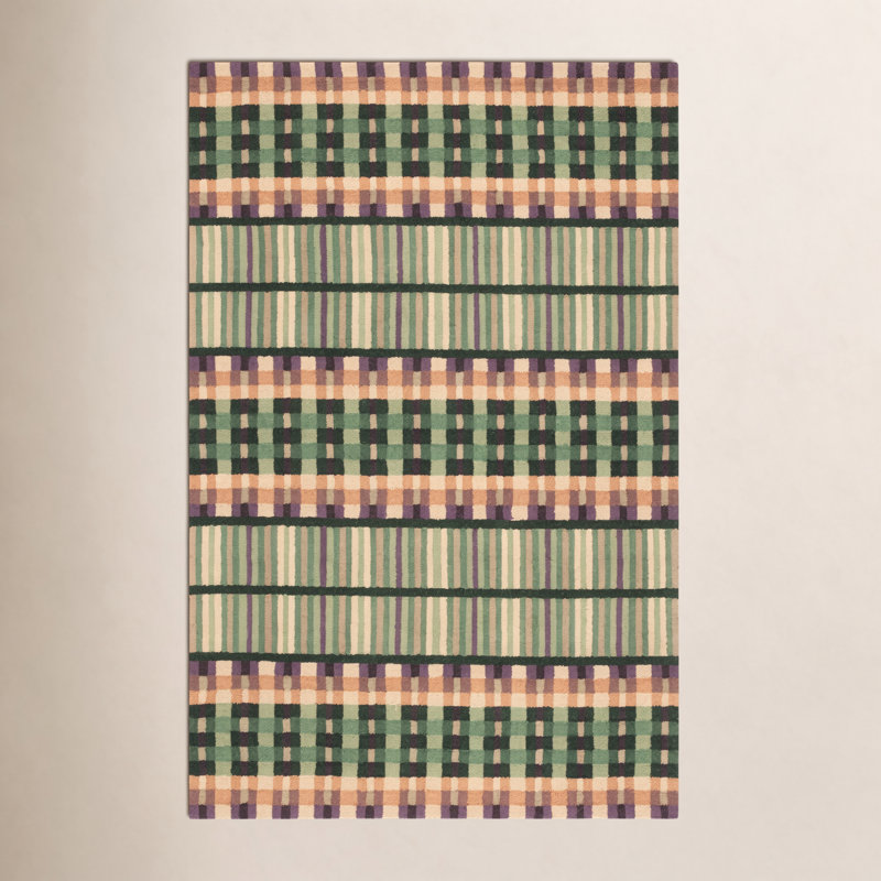 Karson Hand Tufted Geometric Indoor Rug, Rectangle 3' x 5'