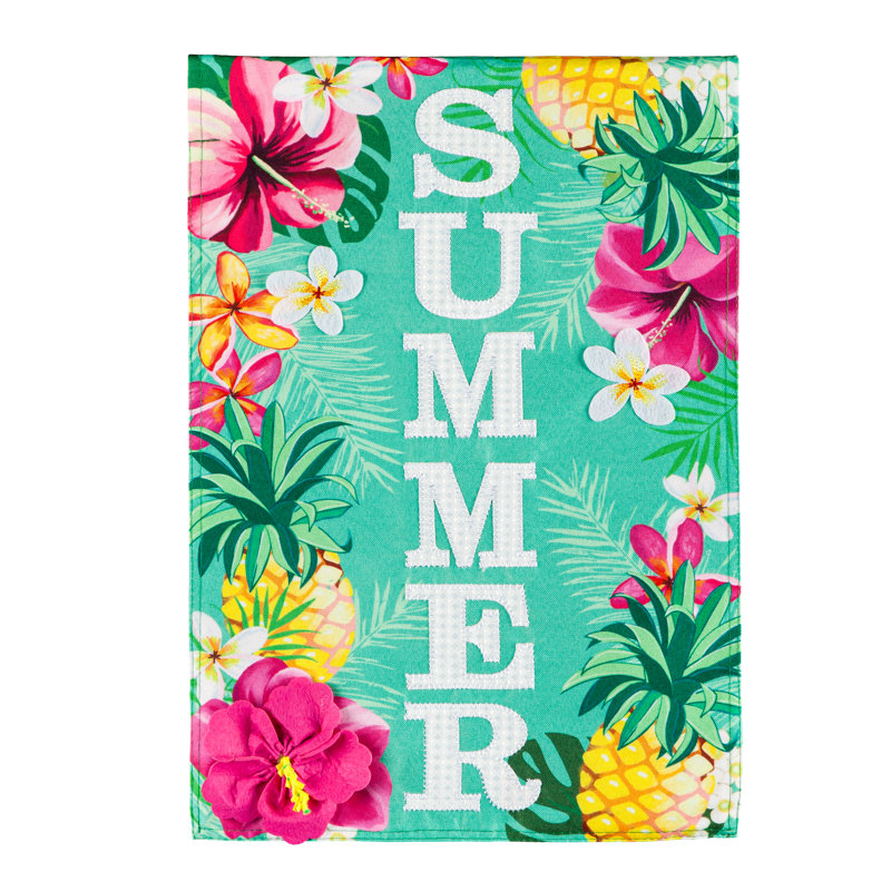 Drapeau de jardin empilé en polyester 18 po x 13 po Tropical