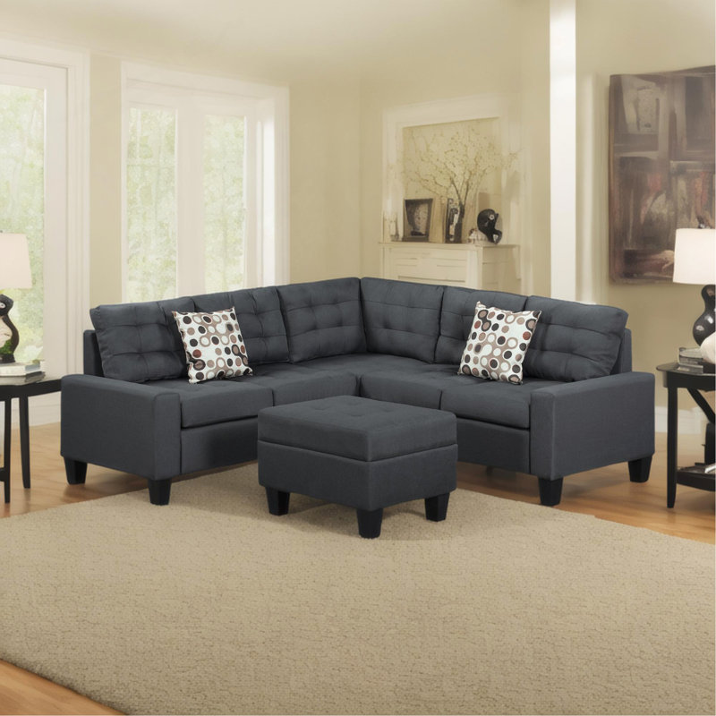 Canapé modulaire 6 pièces rembourré, Gris