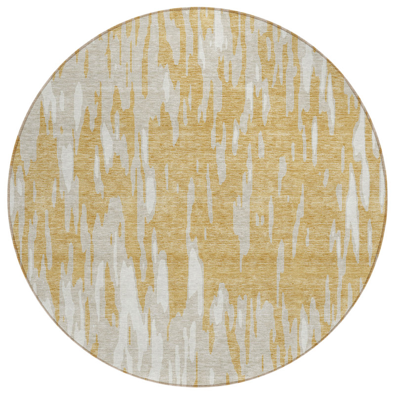Aleighna Area Rug with Non-Slip Backing, Round 8'