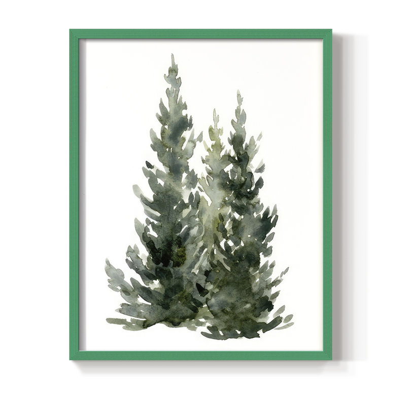 Simple Evergreen I, reproduction encadrée - bois massif, H 21 po x l 17 po, Vert