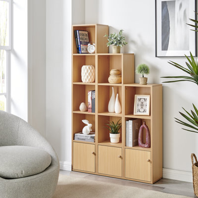 Antonino 3 Piece Modular Cubby Storage Bookcase Set with Cabinet