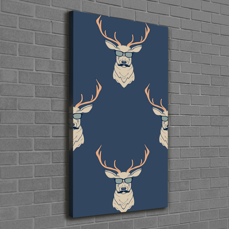 Hipster Deer - Wrapped Canvas Print