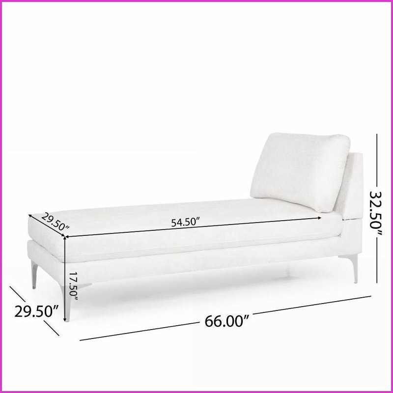 Chaise longue minimaliste moderne pour une personne - Tissu doux pour le salon / la chambre à coucher | Ivoire | Tissu | Dossier rembourré