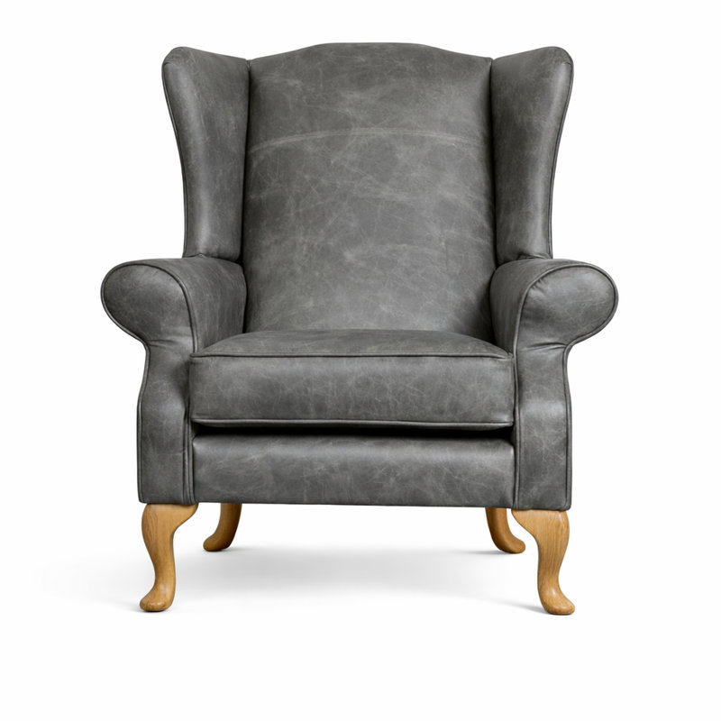 Upholstered Accent Chair, Vintage Ash Grey