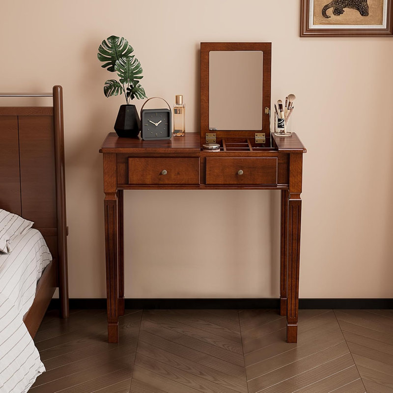 Dressing Table with Mirror, Walnut