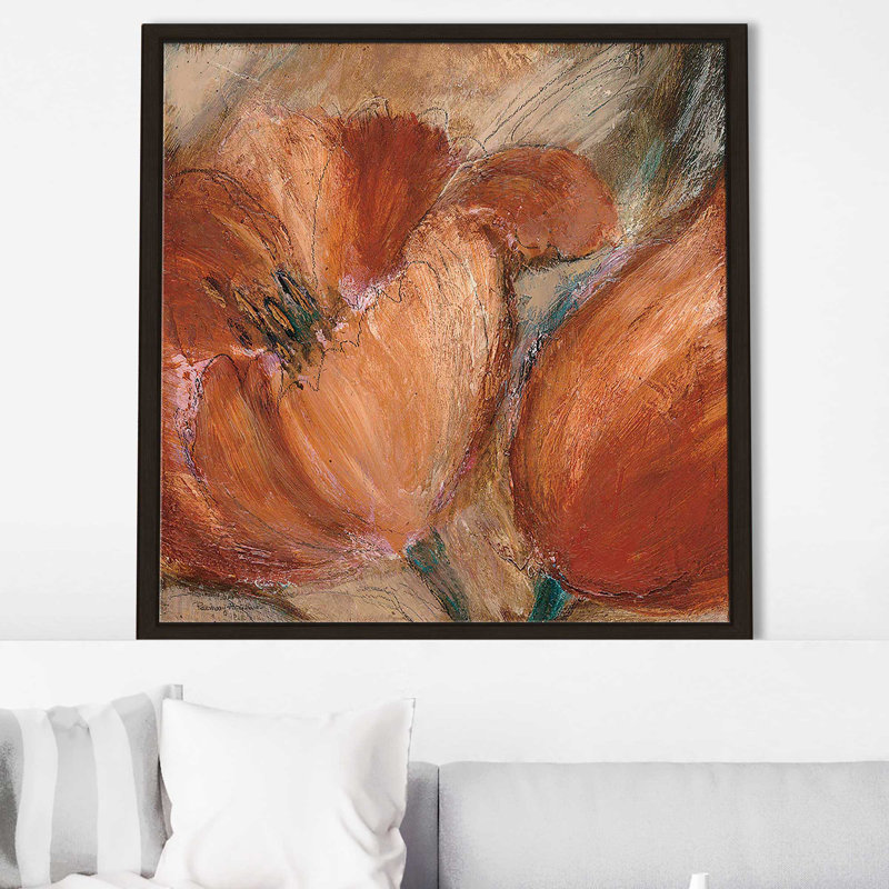 «Bold And Sassy I» (imprimé carré), Cadre flottant espresso, H 27,5 po x l 27,5 po x P 2 po