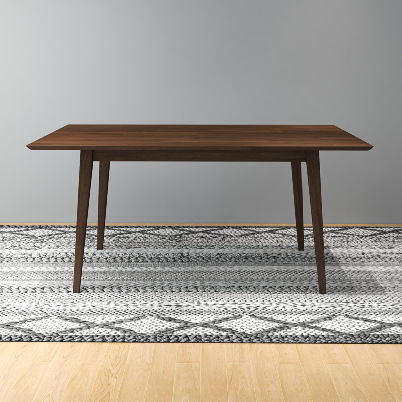 Hiers Solid Wood Dining Table, Walnut, Large