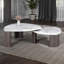 Table gigogne de style contemporain avec roulettes cachées pour un pivot facile