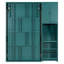 Lit escamotable mural simple avec bibliothèque, armoire supérieure, bureau extensible et rangement latéral, bleu sarcelle-128998822