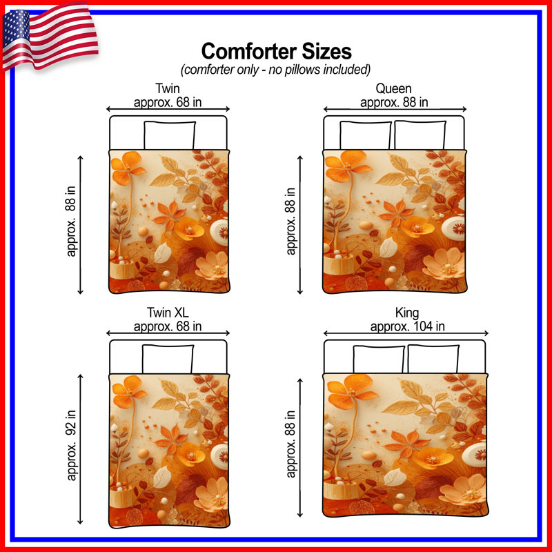 Autumn Floral Arrangement Comforter, Twin Extra Long