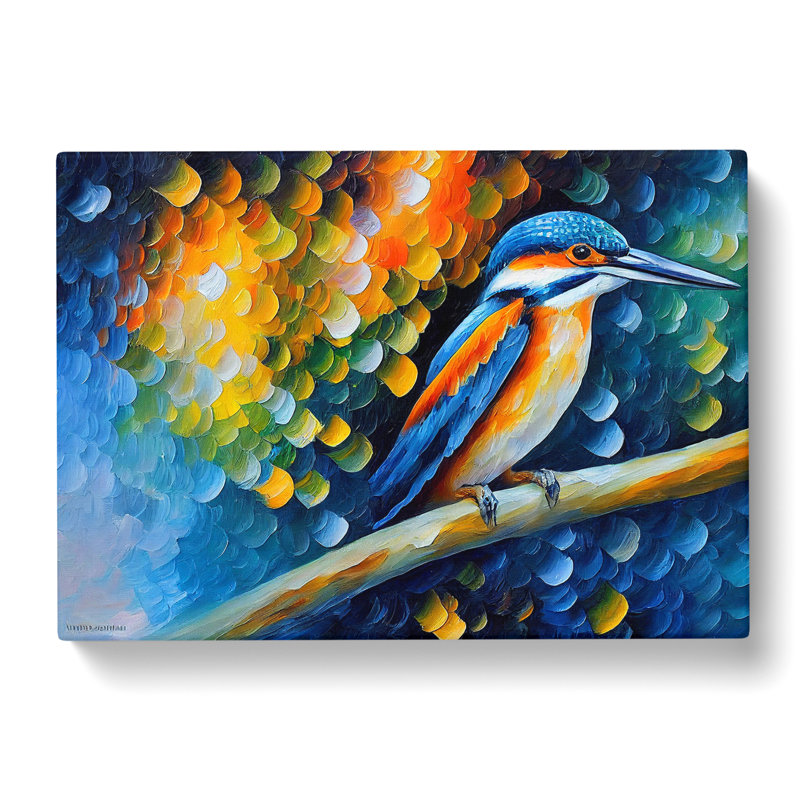 Kingfisher Bird - Wrapped Canvas, 35cm H x 50cm W x 3cm D
