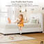 Structure de lit moderne recouverte de tissu bouclé doux, lattes en bois robustes, tête de lit sans jeu, assemblage facile, pas de sommier tapissier requis-1267233528-1267233531