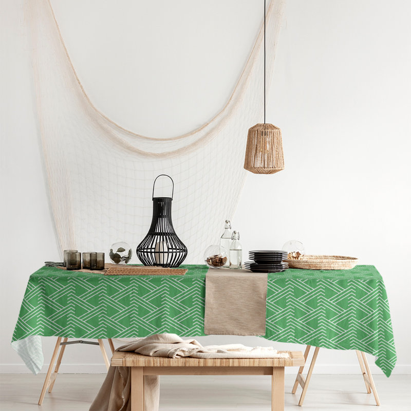 Nappe zig zag classique, Vert/blanc