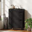 Armoire à chaussures étroite avec 2 tiroirs rabattables, noir-1753955122